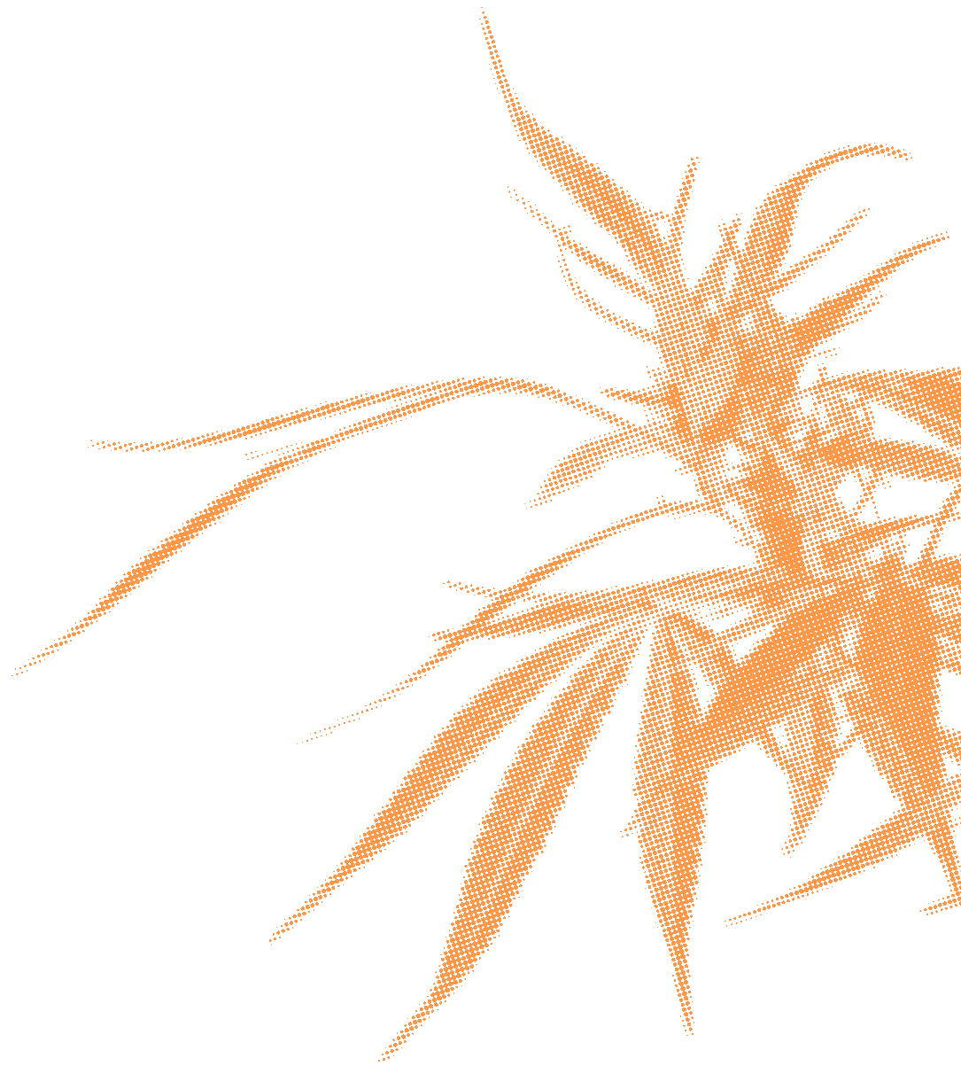 cannabis plat in orange halftone